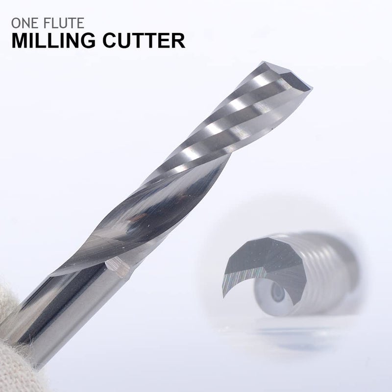 HOZLY 1/8 inch Shank,Single Flute (O Flute) Up Cut Spiral Router Bits End Mill Cutter, 0.04 inch Cutting Diameter, 1/64 inch Cutting Length,1-1/2" OVL for Acrylic PVC MDF Plastic - Image 3